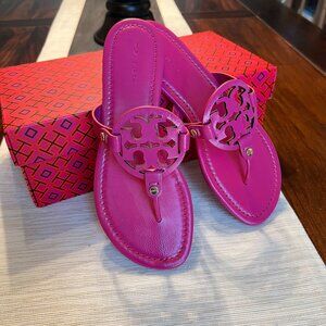 Tory Burch Miller Sandals in Fuchsia (Goat Leather)